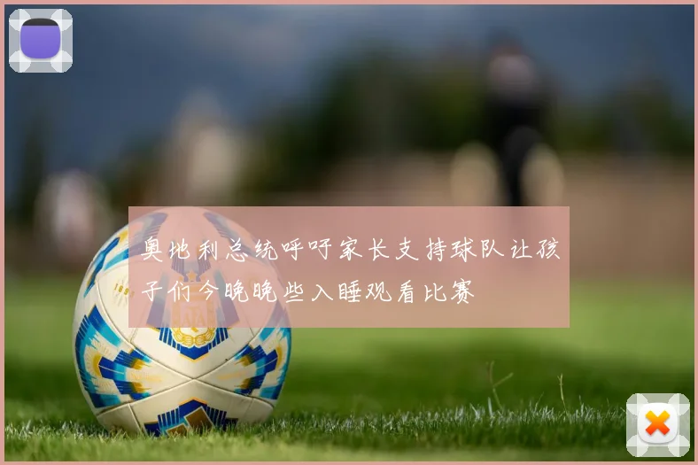 奥地利总统呼吁家长支持球队让孩子们今晚晚些入睡观看比赛